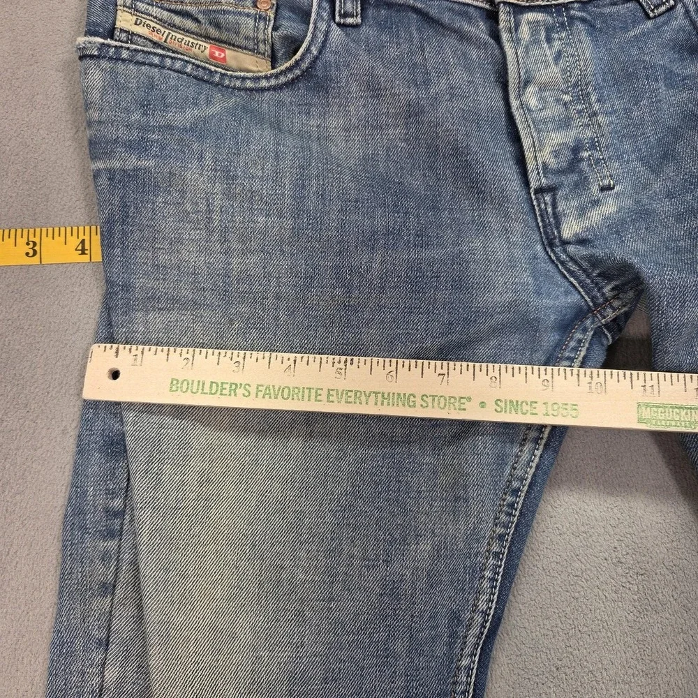 Diesel Zathan Jeans Mens Blue Zip Fly‎ Denim Stains 008AT Altered Fits 32x23